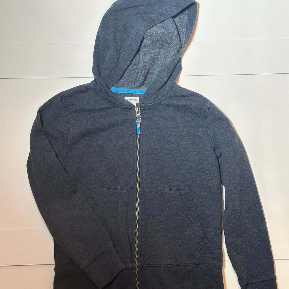 J. Crew Crewcuts Boys' Fleece Full-Zip Hooded Sweatshirt Size 8